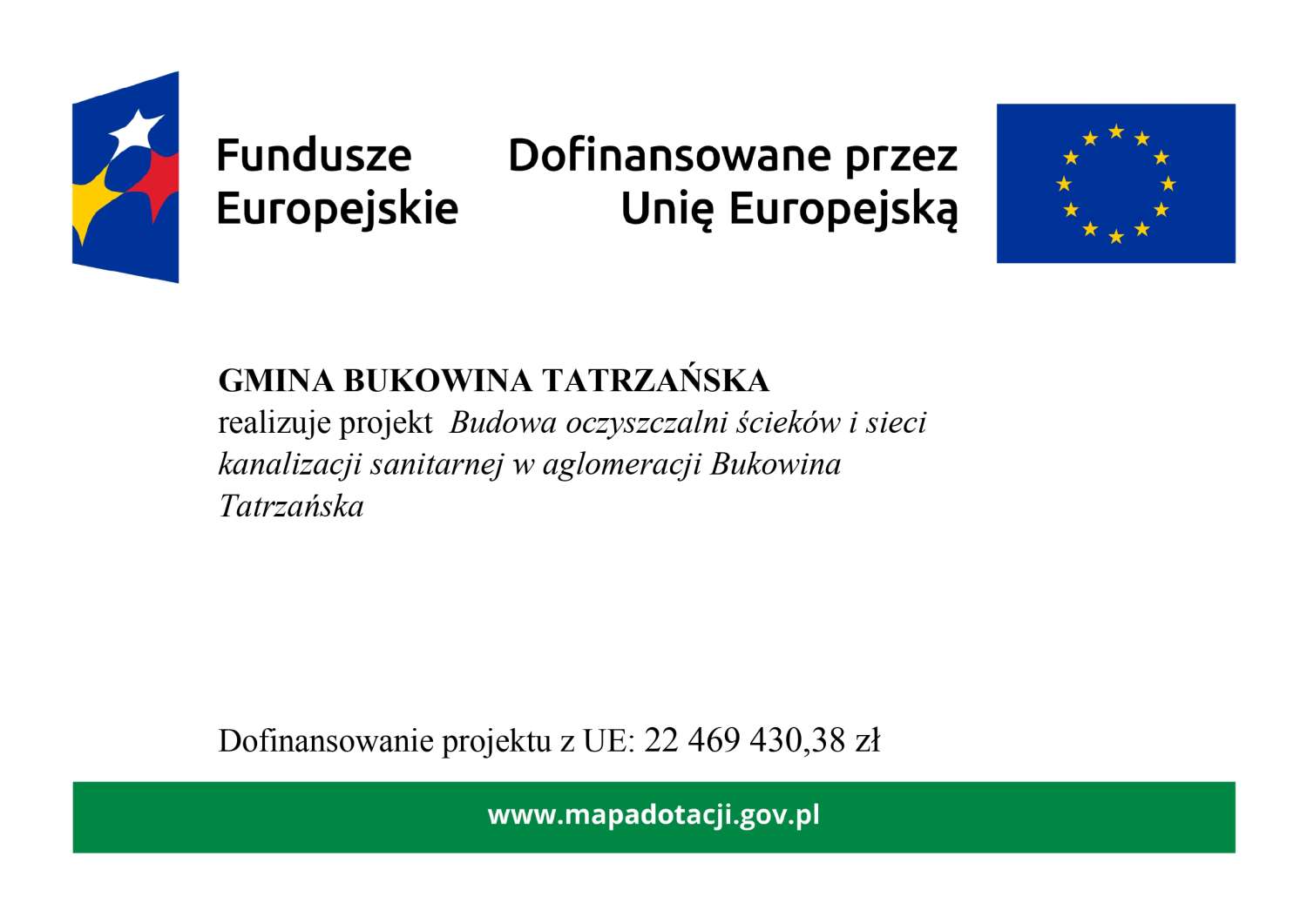 Budowa oczyszczalni ścieków i sieci kanalizacji sanitarnej w aglomeracji Bukowina Tatrzańska
