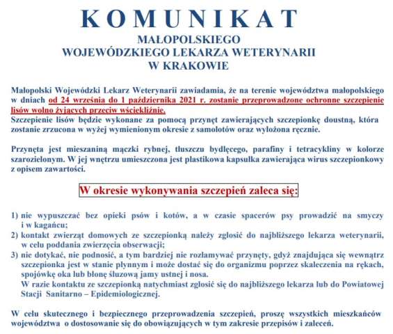 Komunikat Wscieklizna