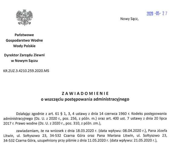 Postępowanie w sprawie udzielenia pozwolenia wodnoprawnego