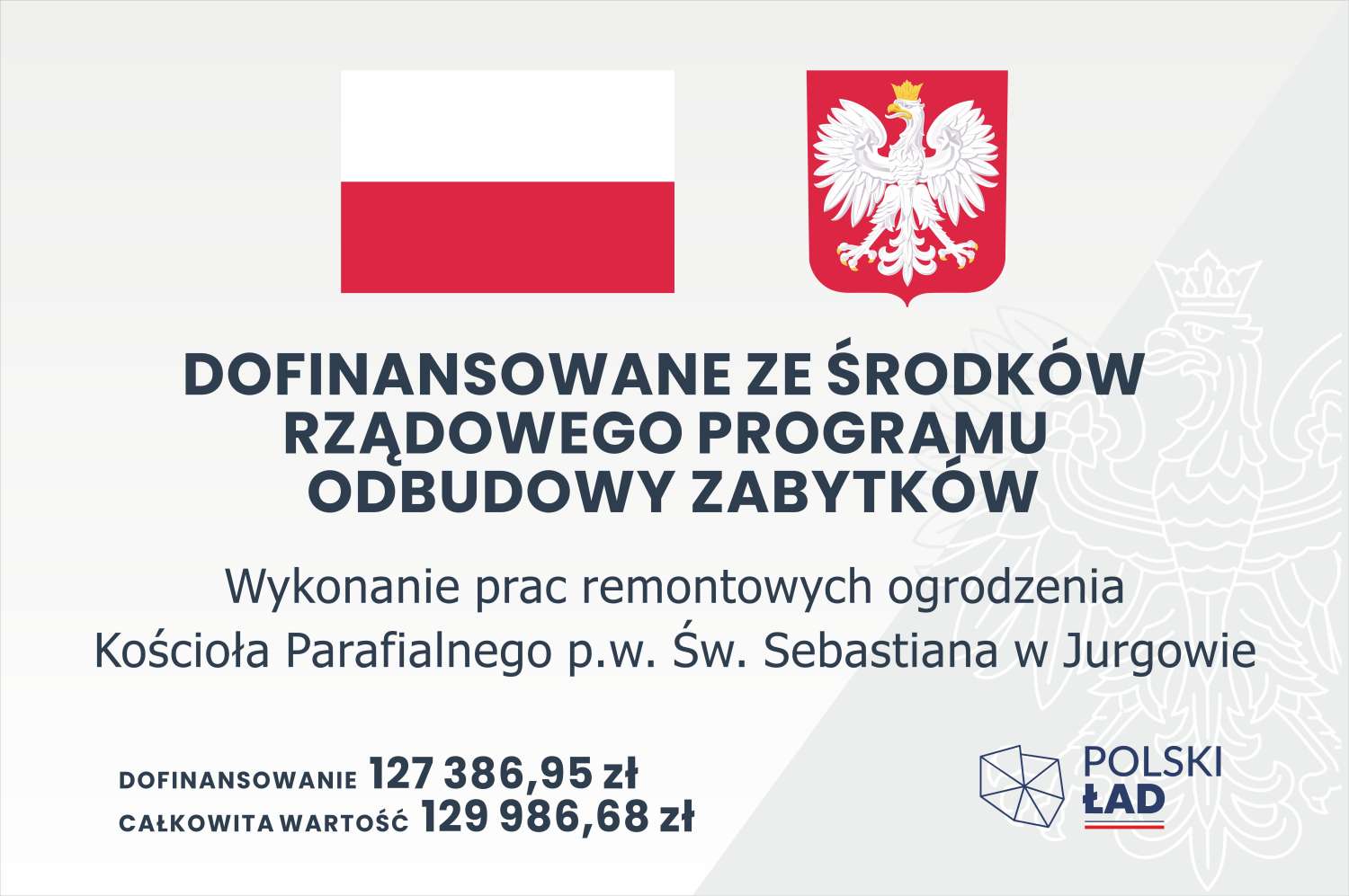 Wykonanie prac remontowych ogrodzenia Kościoła Parafialnego p.w. Św. Sebastiana w Jurgowie