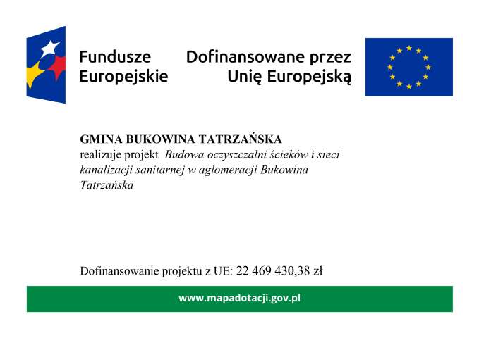 Budowa oczyszczalni ścieków i sieci kanalizacji sanitarnej w aglomeracji Bukowina Tatrzańska