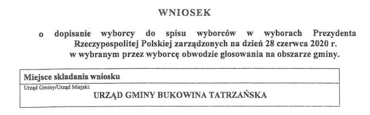 WYBORY PREZYDENTA RZECZYPOSPOLITEJ POLSKIEJ ZARZĄDZONE NA DZIEŃ 28 CZERWCA 2020 - dokumenty